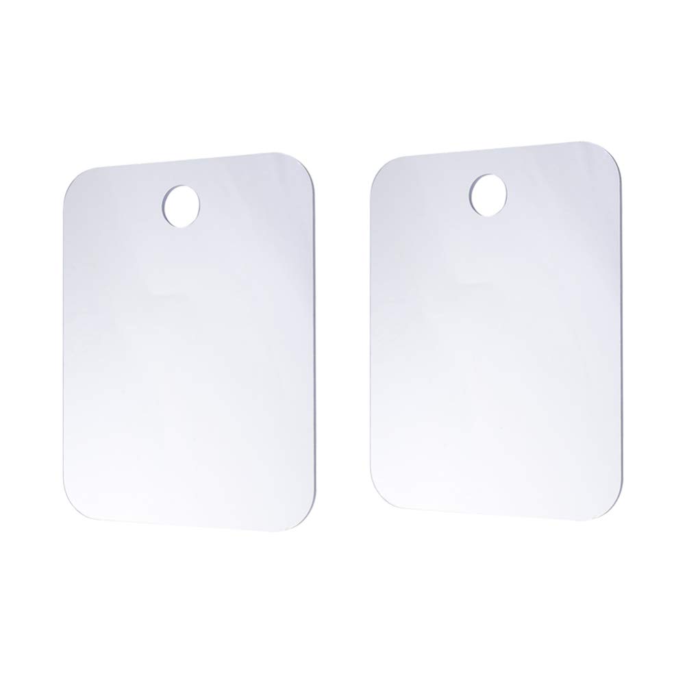 TOPBATHY 2-Pack Anti-Fog Shower Mirror - Fogless Bathroom Wall Mirror for Shaving & Makeup - Easy to Clean, Travel-Friendly - Perfect for Home, Gym & Hotel Use