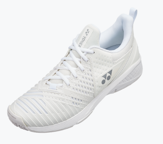 Yonex Power Cushion Sonicage 3 Women's Tennis Shoes - All Court White Silver | Lightweight Cushioned Sneakers for Women | Perfect for Tennis, Badminton & Casual Wear