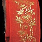 Sheer Red and Gold Glitter Heart Wired Craft Ribbon - 1.5 Inch x 27 Yards for DIY Gift Wrapping, Holiday Decorations, Wedding Favors & Scrapbooking Projects
