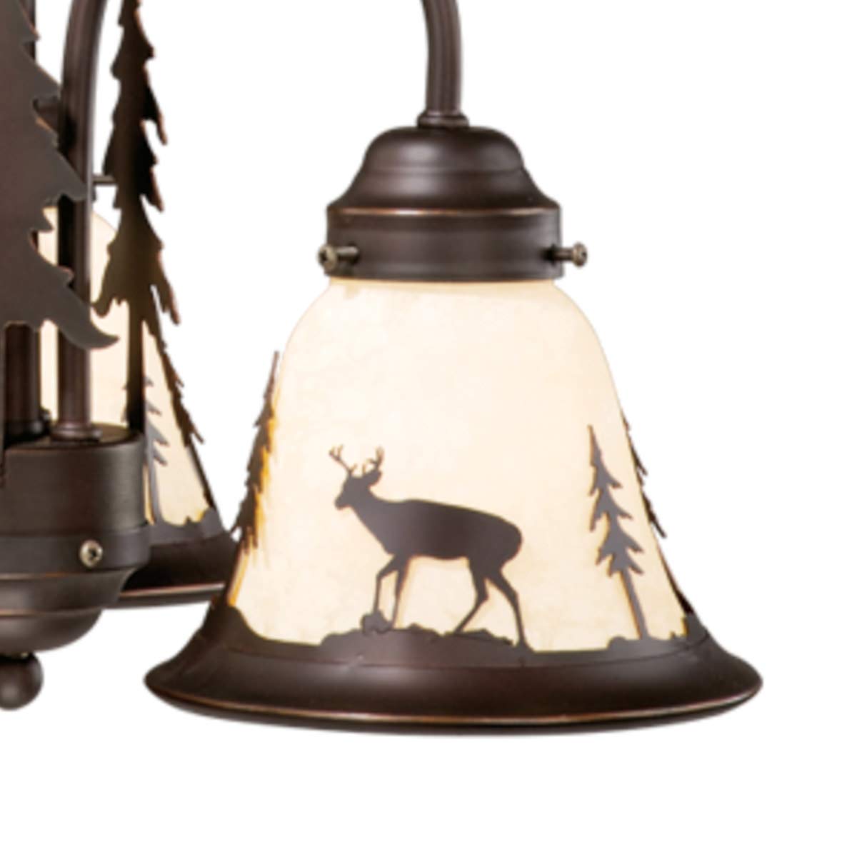 **3-Light Burnished Bronze Rustic Deer Ceiling Fan Light Kit - Lodge & Wildlife-Themed Lighting for Cabin, Farmhouse, or Rustic Home Decor**