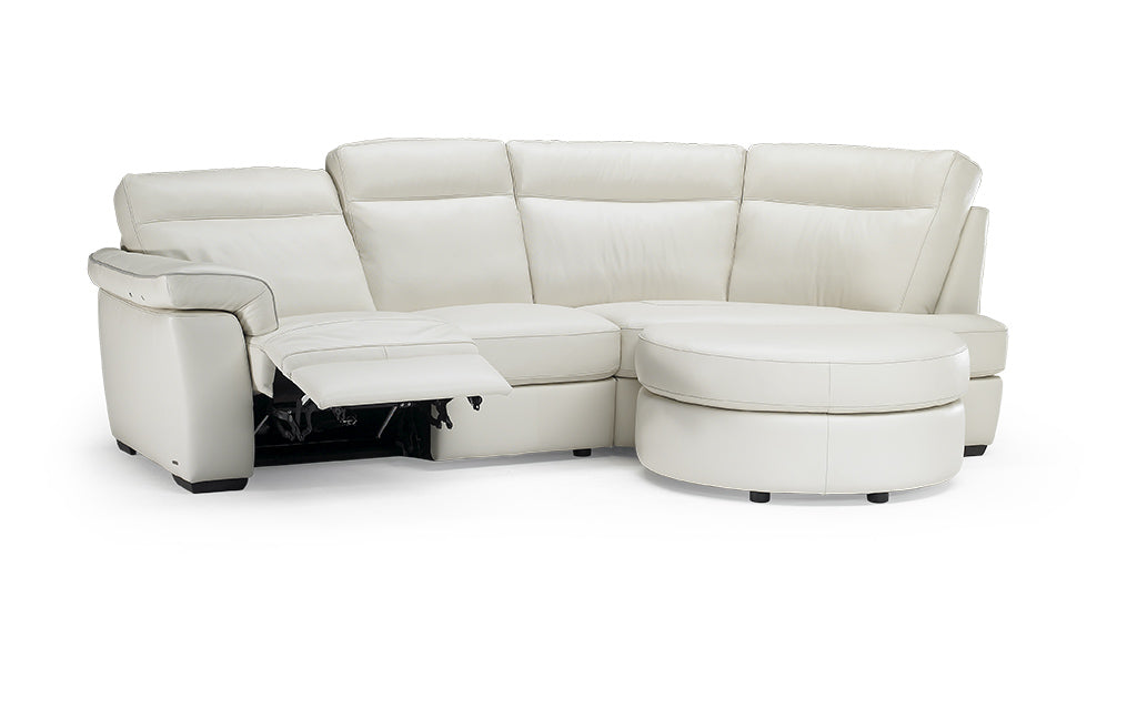 Natuzzi Editions B757 Brivido Power Recliner Sofa - Modern Leather Reclining Sectional for Living Room, Home Theater & Relaxation