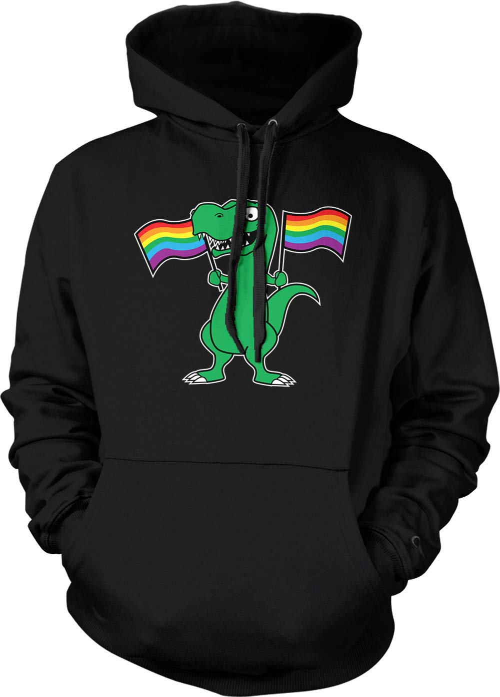Tcombo T Rex Gay Pride Flags Hoodie - LGBTQ+ Unisex Sweatshirt for Pride Parades, Festivals & Everyday Wear