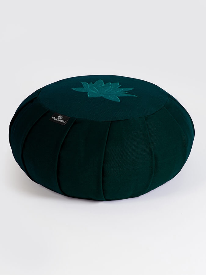 Organic Cotton Round Lotus Zafu Buckwheat Meditation Cushion - GOTS Certified for Yoga, Zen Meditation & Home Decor - Eco-Friendly & Comfortable Support for Mindful Practices