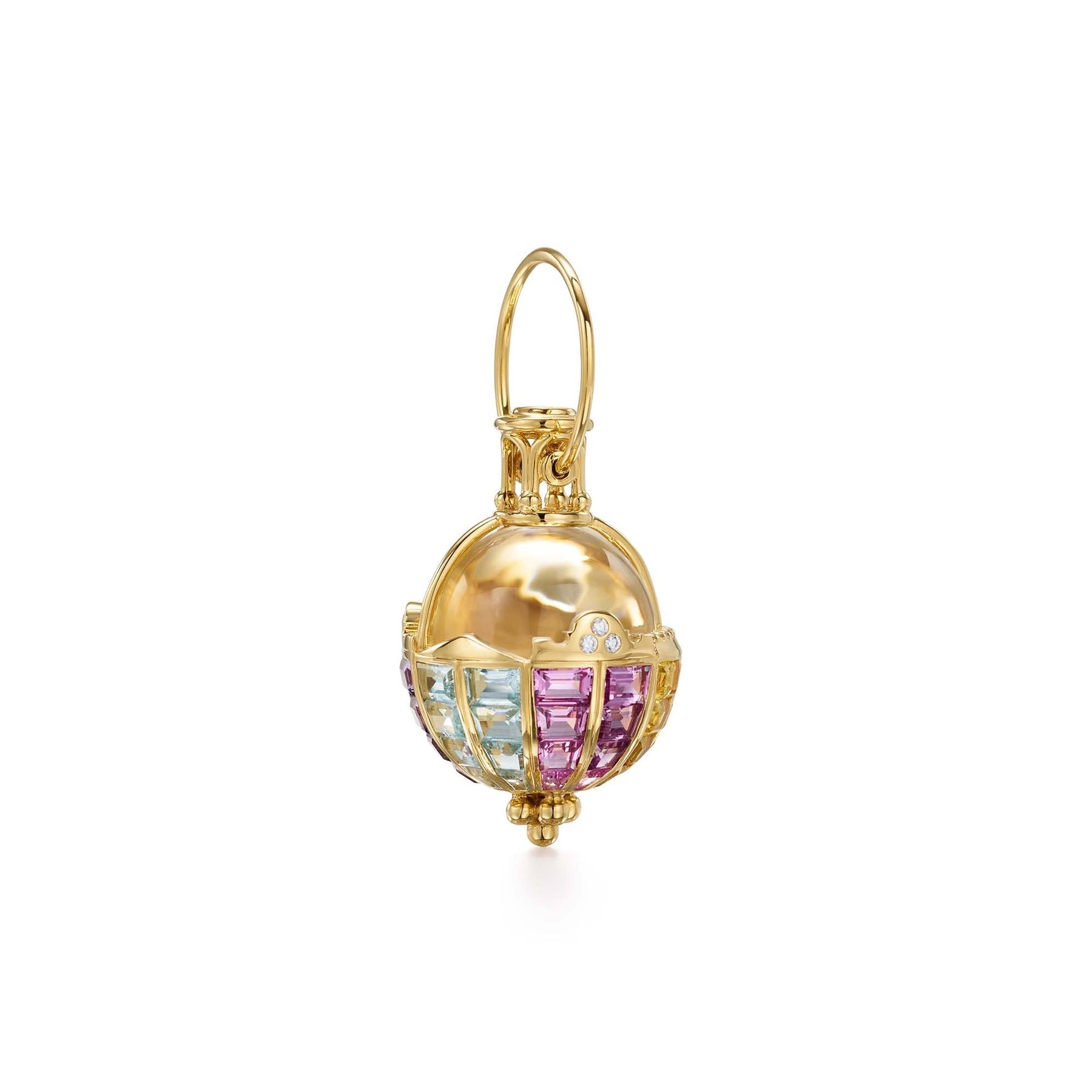 Temple St. Clair Rainbow Row Amulet Necklace - 18K Gold Plated Charm Pendant for Women - Perfect for Everyday Wear, Gift Giving & Special Occasions