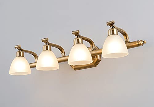 LIXAMP Vanity Lighting Fixtures - Modern LED Bathroom Mirror Light with Stainless Steel Finish, 4-Lights E14 Edison Bulb for Makeup Dressing Table, Guest Room & Wall Lamp - Perfect for Home Spa, Luxury Bathroom & Bedroom Decor