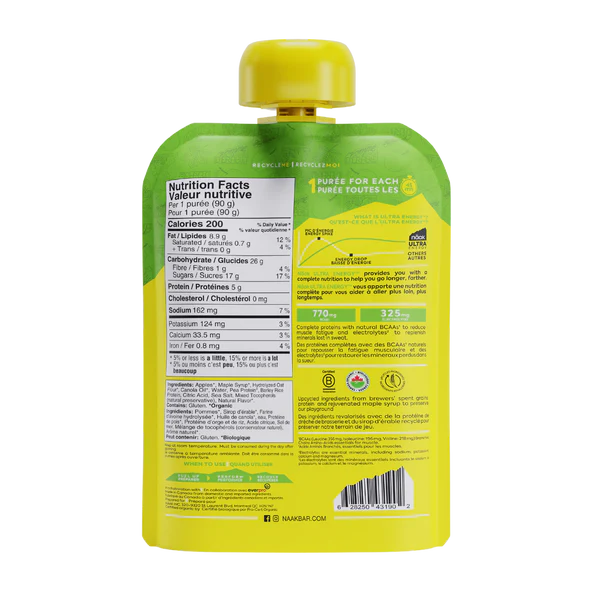 Naak Energy Puree - Organic Vegan Energy Food for Runners, Hikers & Athletes | Natural Fuel for Endurance & Recovery | Perfect for Trail Running, Cycling & Outdoor Adventures