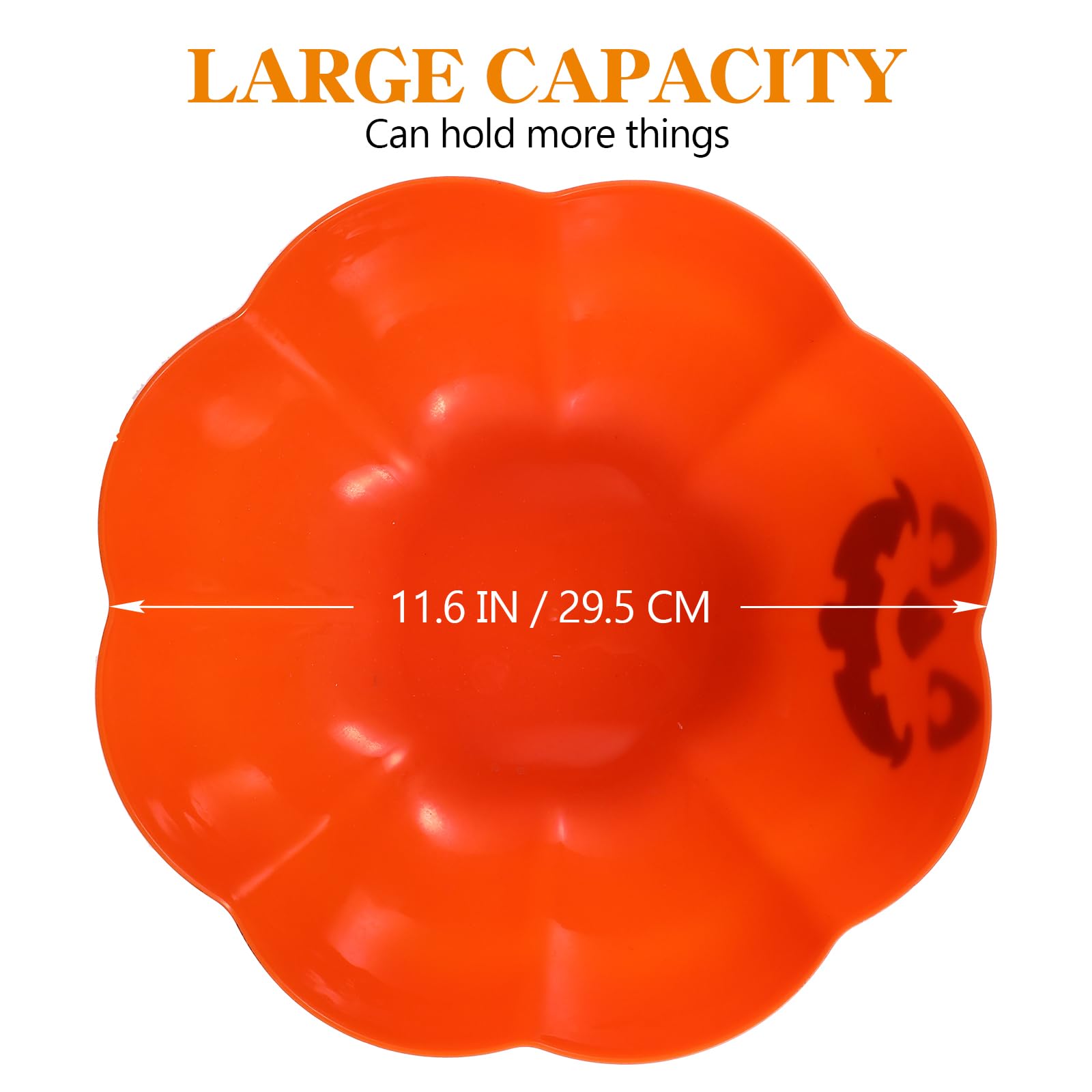Large Halloween Candy Bowl - Plastic Pumpkin Trick or Treat Serving Bowl for Candy, Halloween Party Supplies - Perfect for Office, Home, Classroom & Halloween Decorations