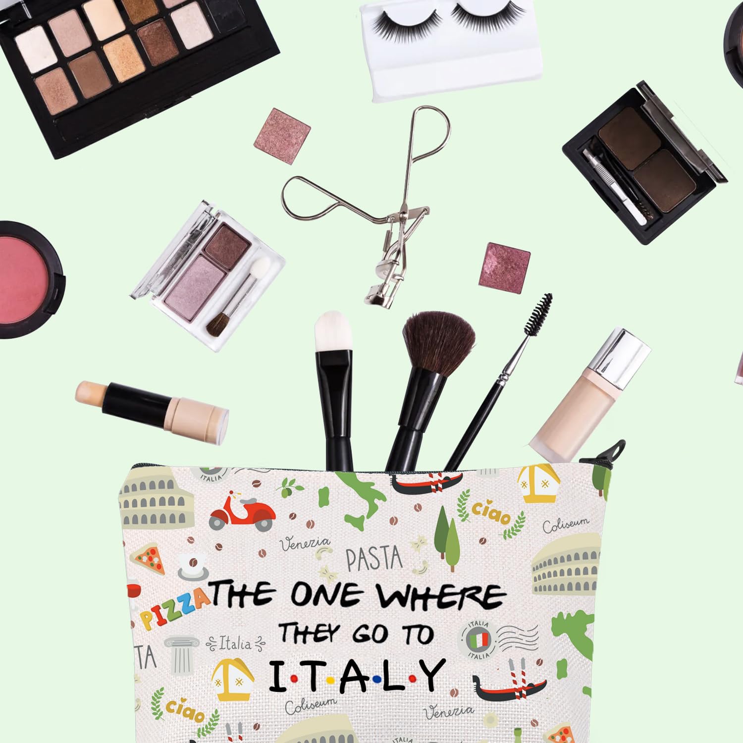 I Love Italy Makeup Bag - Perfect Italy Honeymoon & Travel Gift - Welcome & Housewarming Souvenir - Great for Travel, Cosmetics Storage & Gift Giving