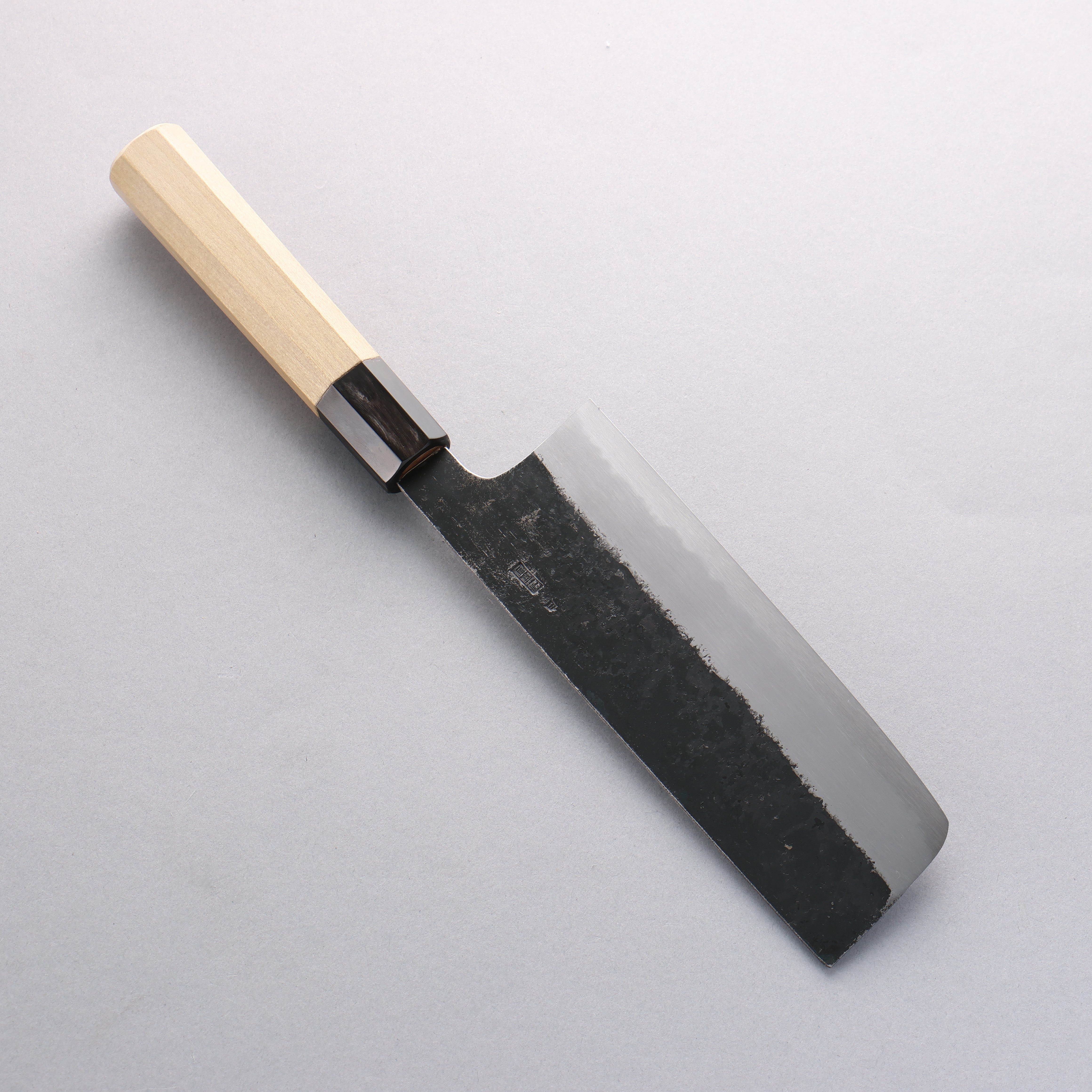 Premium Kikuzuki White Steel No.2 Black Nakiri Knife 180mm - Japanese Magnolia Wood Handle - Professional Chef's Vegetable Chopper for Home Cooking & Sushi Preparation