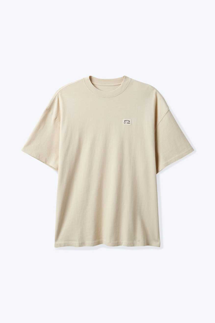 Woodburn Heavyweight Relaxed Fit T-Shirt - Cream Classic Wash | Soft & Comfortable Cotton Tee for Men | Perfect for Casual Wear, Lounging & Everyday Outfits