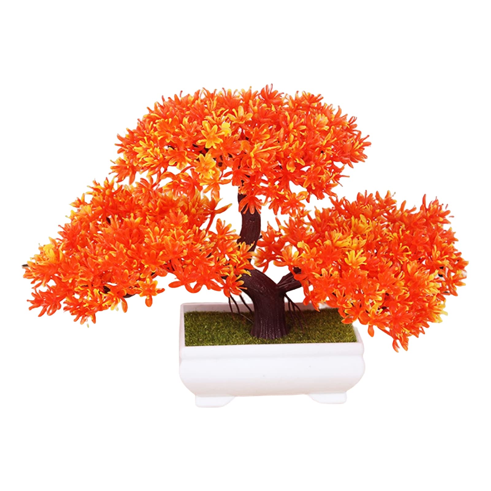 Realistic Artificial Fake Flowers - Dark Orange Artificial Potted Plant with Fine Workmanship for Office Desk Decor, Home Decoration, Wedding Centerpieces & Party Arrangements