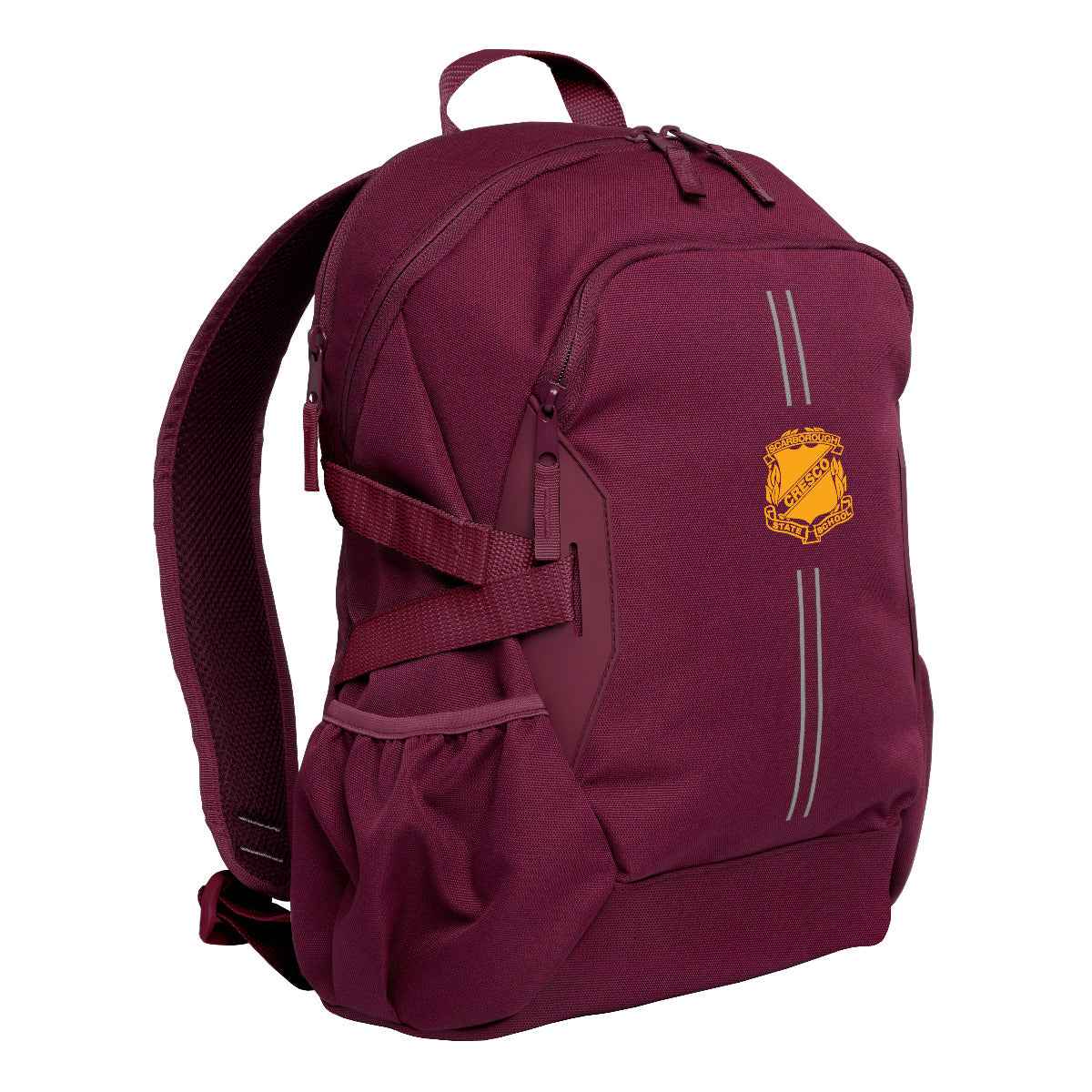 Scarborough State School Quantum Tuff Pack MEDIUM 20L Backpack Maroon Red - Durable School Bag for Students, Perfect for Books, Laptop & Daily Essentials