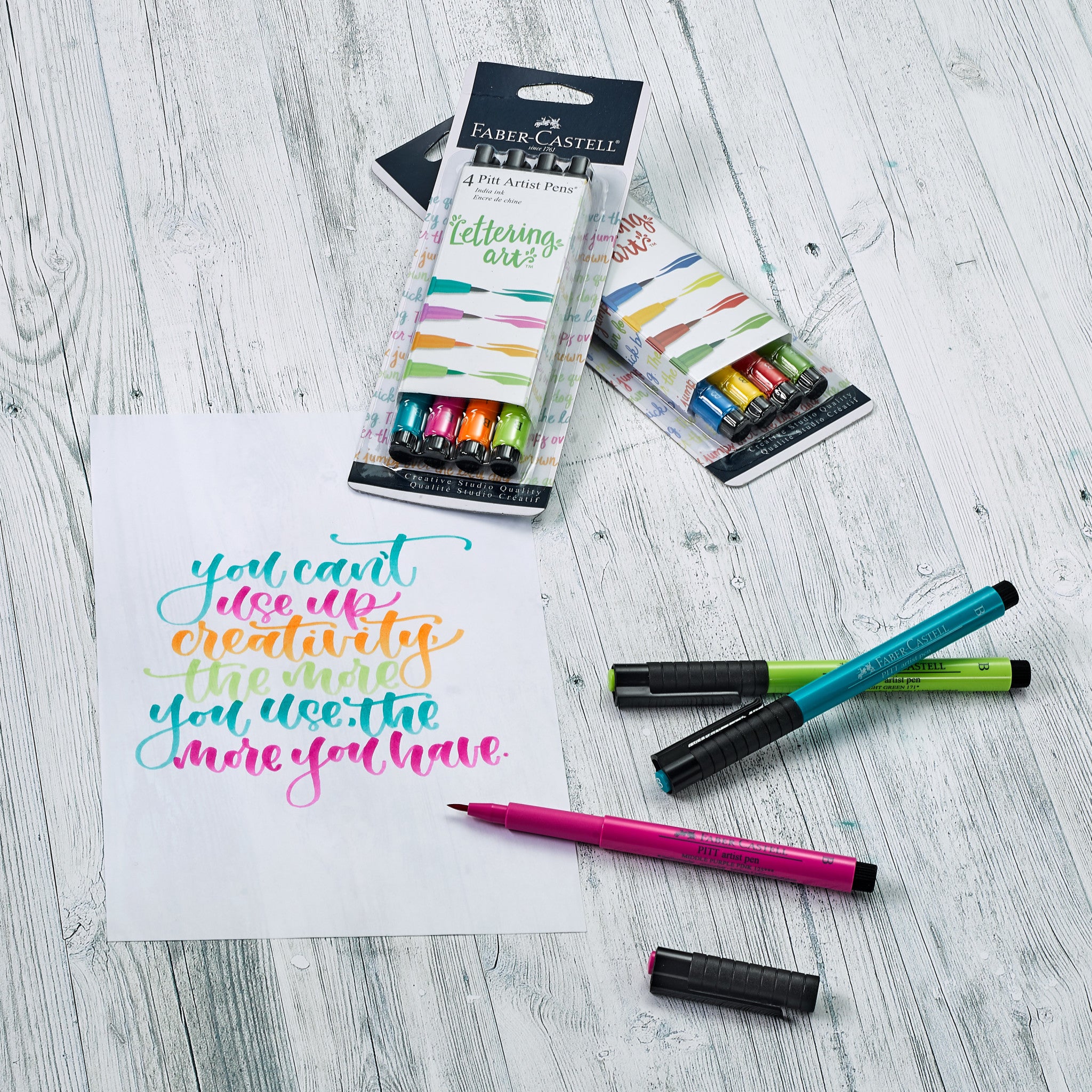 Pitt Artist Pen Lettering Set - Bright Colors (Set of 6) for Calligraphy, Sketching & Hand Lettering | Ideal for Artists, Designers & Crafters