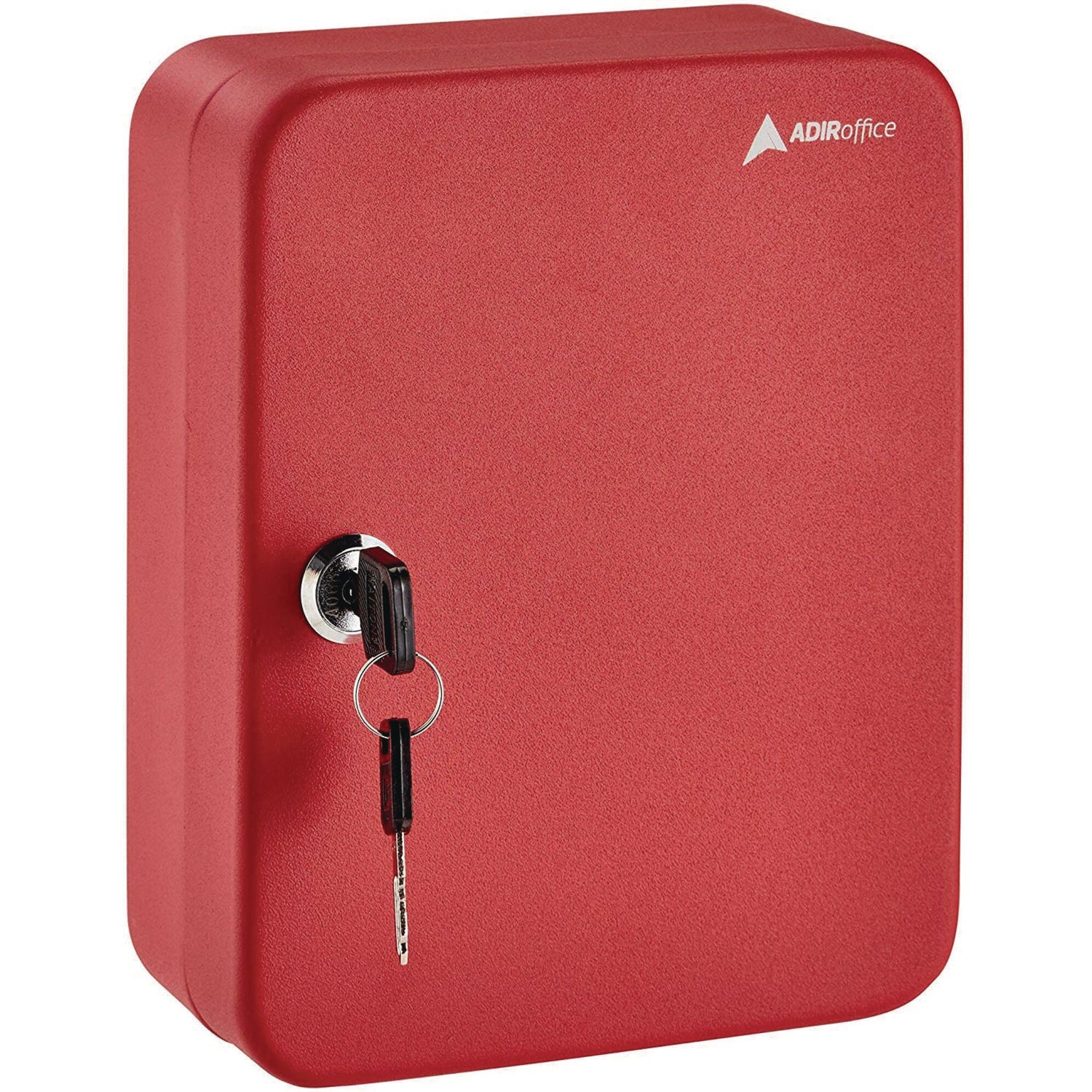 AdirOffice 48-Key Steel Key Cabinet with Secure Key Lock - 7.1 x 3.1 x 10 Inches, Stainless Steel 304 Construction in Red - Perfect for Home, Office, Hotel & School Key Organization