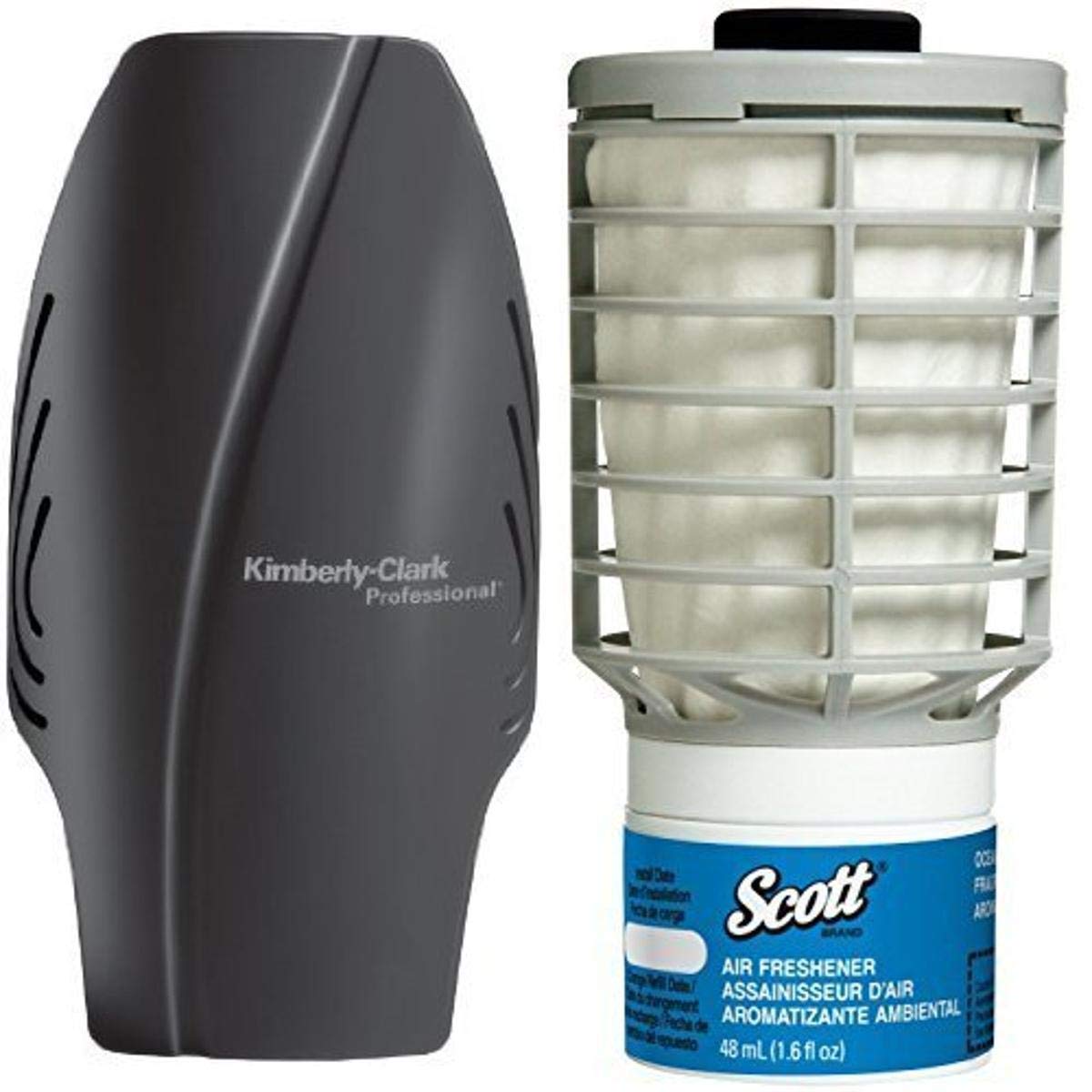 Kimberly-Clark Black Air Freshener Dispenser with 6 Ocean Scent Refills - Eliminate Odors in Home, Office & Car