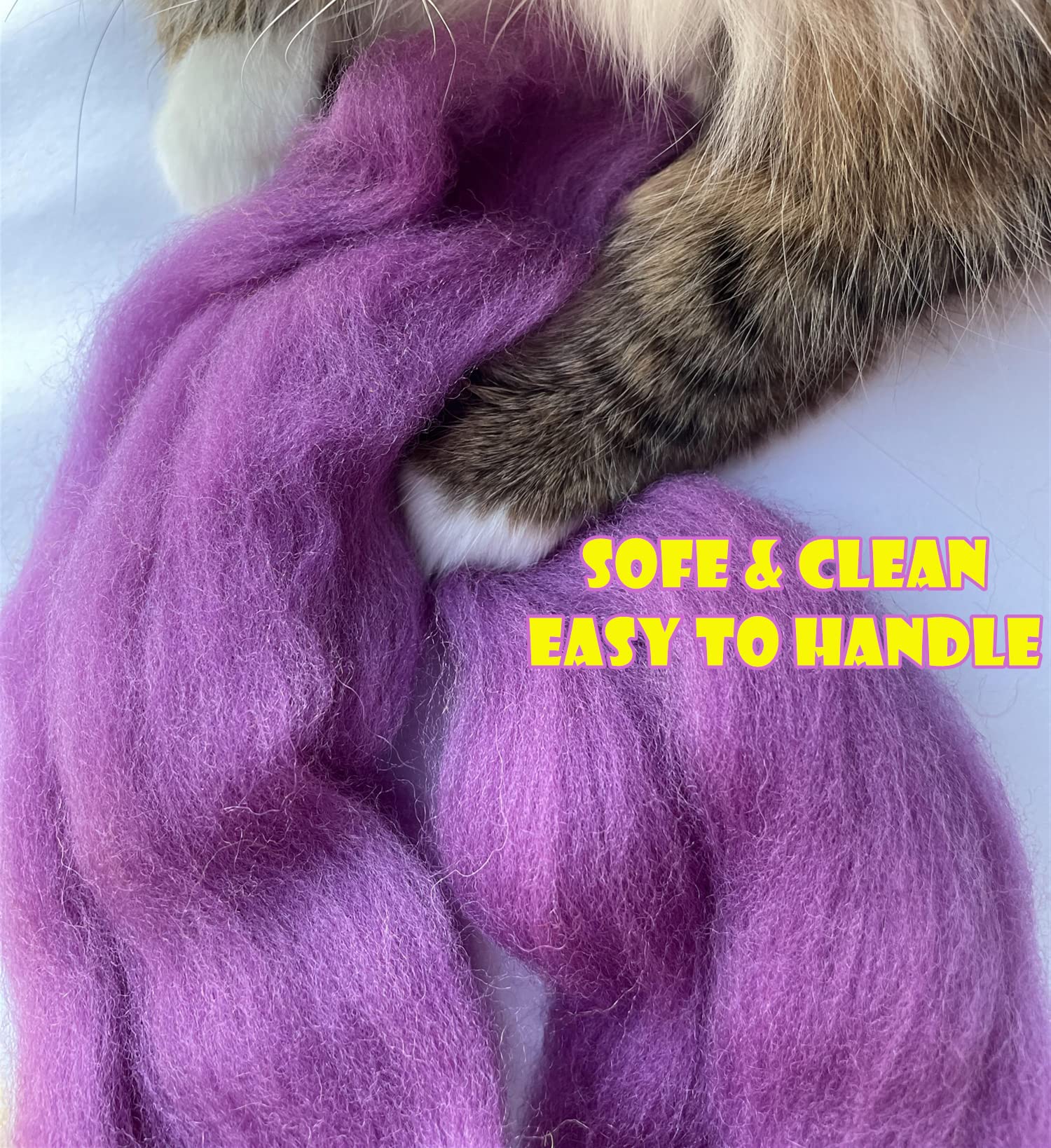 T.F GHG Needle Felting Wool Roving Kit - 8 Colors (15G/Color, 120G Total) 100% Natural Wool for DIY Yarn Crafts, Needle Felting Projects, Sculpting, and Beginner Fiber Art Supplies (Fresh)
