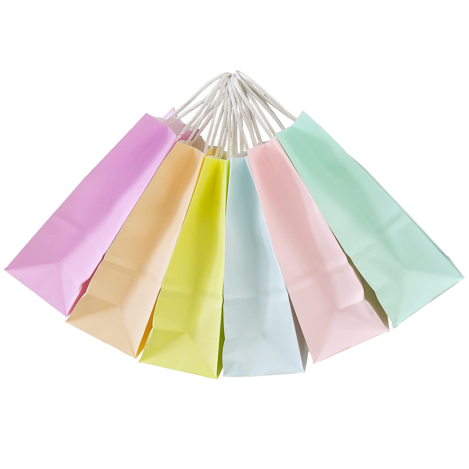 AZOWA 25-Pack Medium Kraft Paper Gift Bags with Handles - 8.6x4.3x10.2 Inches Pastel Blue Eco-Friendly Party Favor Bags for Birthday, Wedding, Baby Shower & Holiday Gifts