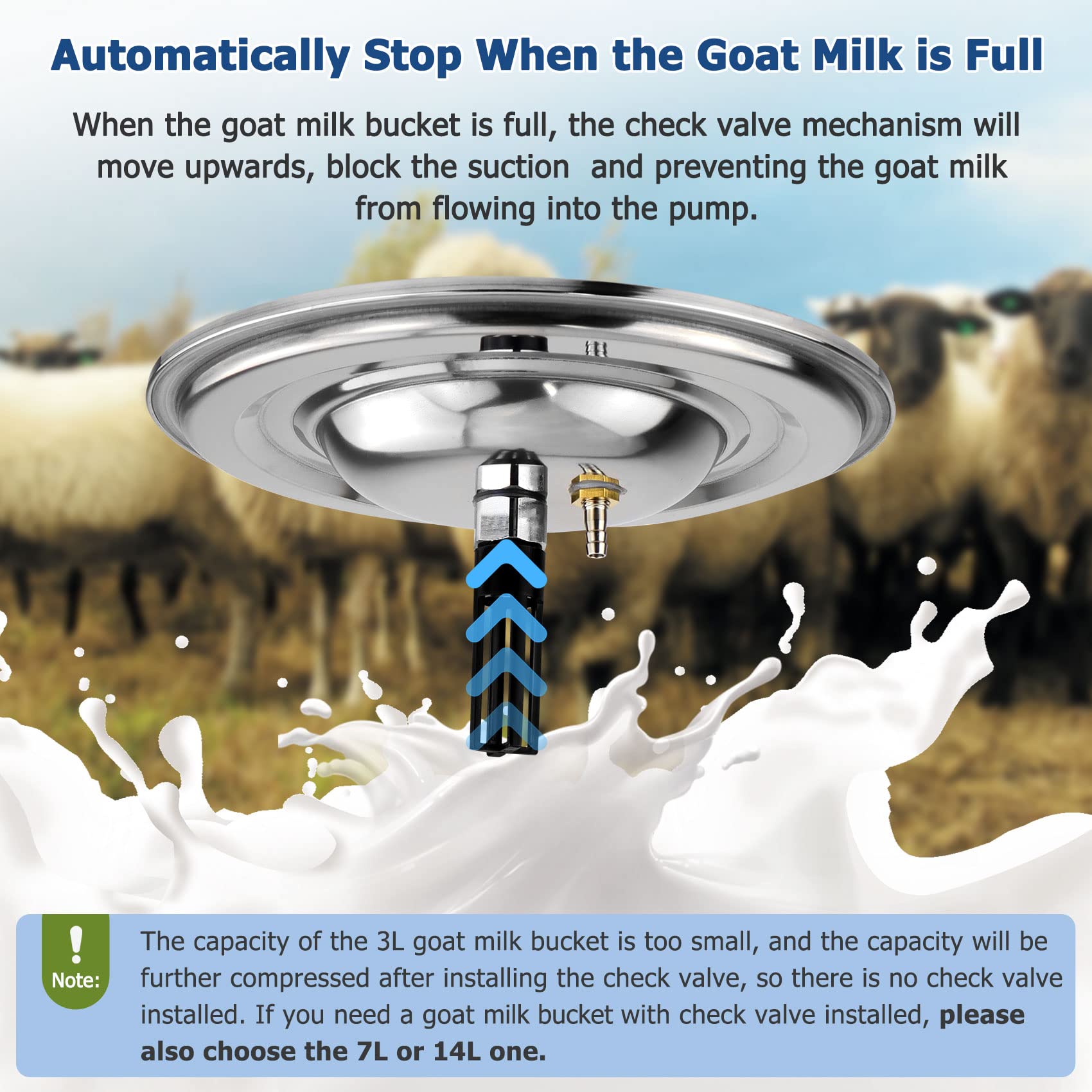 2025 Upgraded 7L Electric Goat Milking Machine - Adjustable Suction Pulsation Vacuum System with Stainless Steel Bucket | Portable Livestock Milker for Small Farms & Homesteads (US Plug) | Perfect for Dairy Goats, Sheep & Small Livestock
