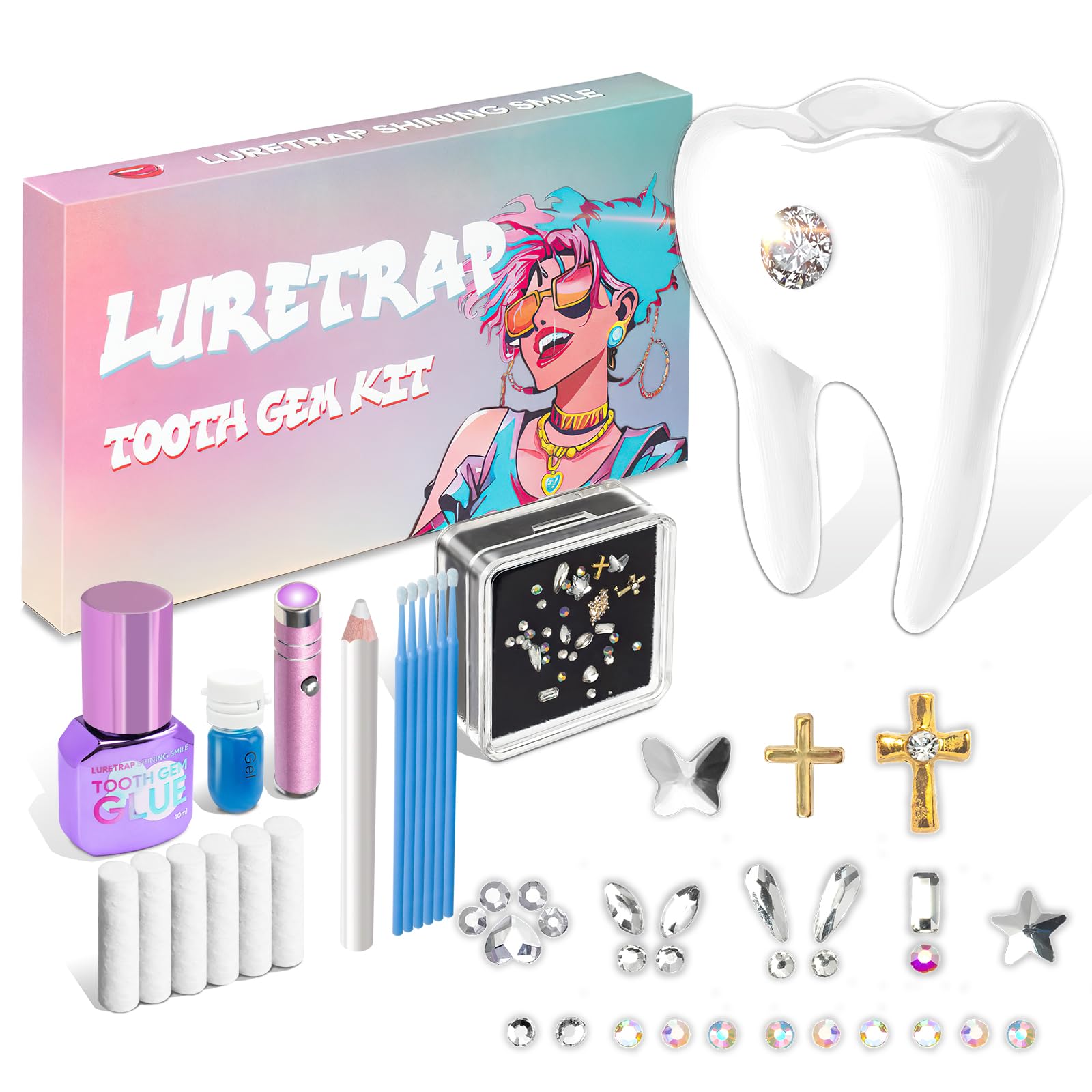 DIY Gem Kit - 30 Sparkling Crystals for Jewelry Making & Crafts