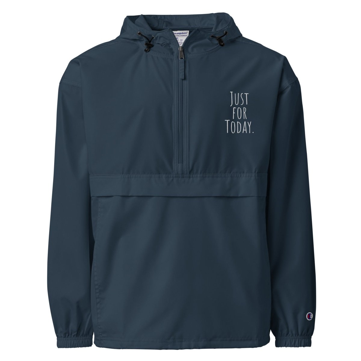 Just for Today Embroidered Packable Jacket - Lightweight Travel Windbreaker for Women & Men - Perfect for Yoga, Meditation & Outdoor Activities