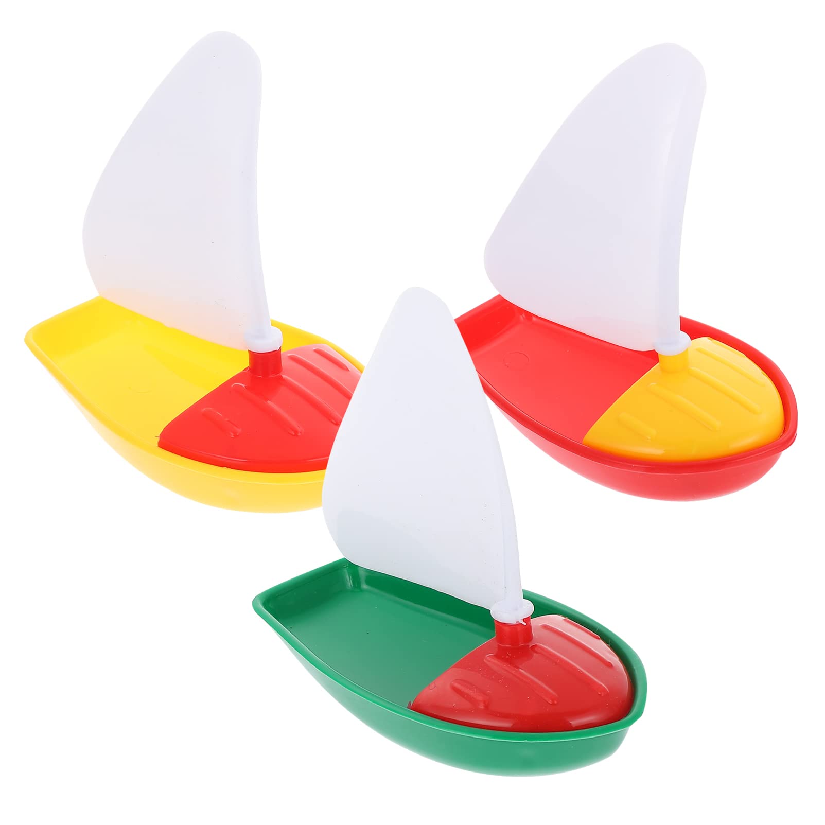 HAWILLOSCH 3-Piece Bathtub Toy Set - Mini Speedboat, Rowboat & Sailboat for Kids - Fun Pool & Bath Time Play - Perfect for Indoor & Outdoor Water Activities