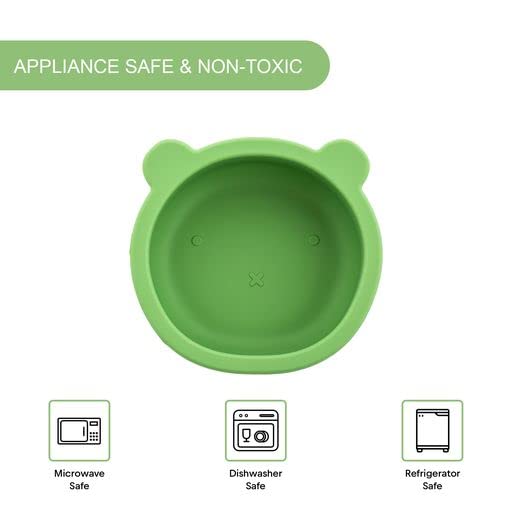 Baby & Toddler Feeding Set - BPA-Free Silicone Suction Bowl with Spoon for Girls & Boys - Microwave Safe, Non-Slip Infant Mealtime Essentials - Perfect for High Chairs, Travel & Mess-Free Feeding (Mint Green, 1 Set)