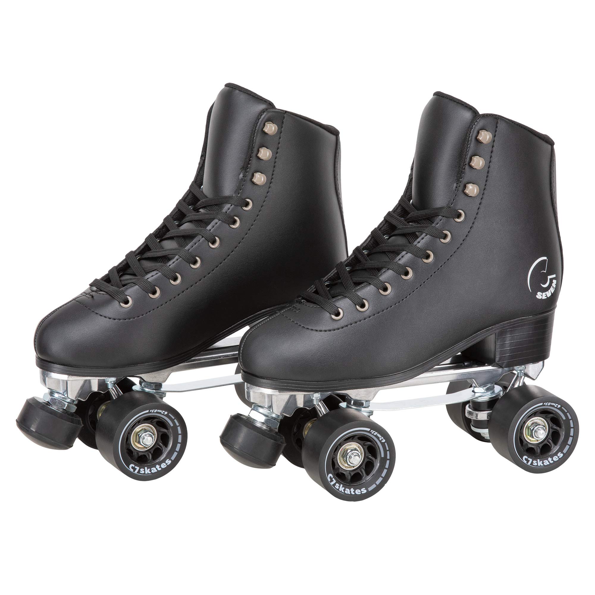 C SEVEN C7skates Dark Magic Quad Roller Skates for Women & Men - Premium Outdoor & Indoor Skates for Rink, Park, Roller Derby & Fitness (Black)