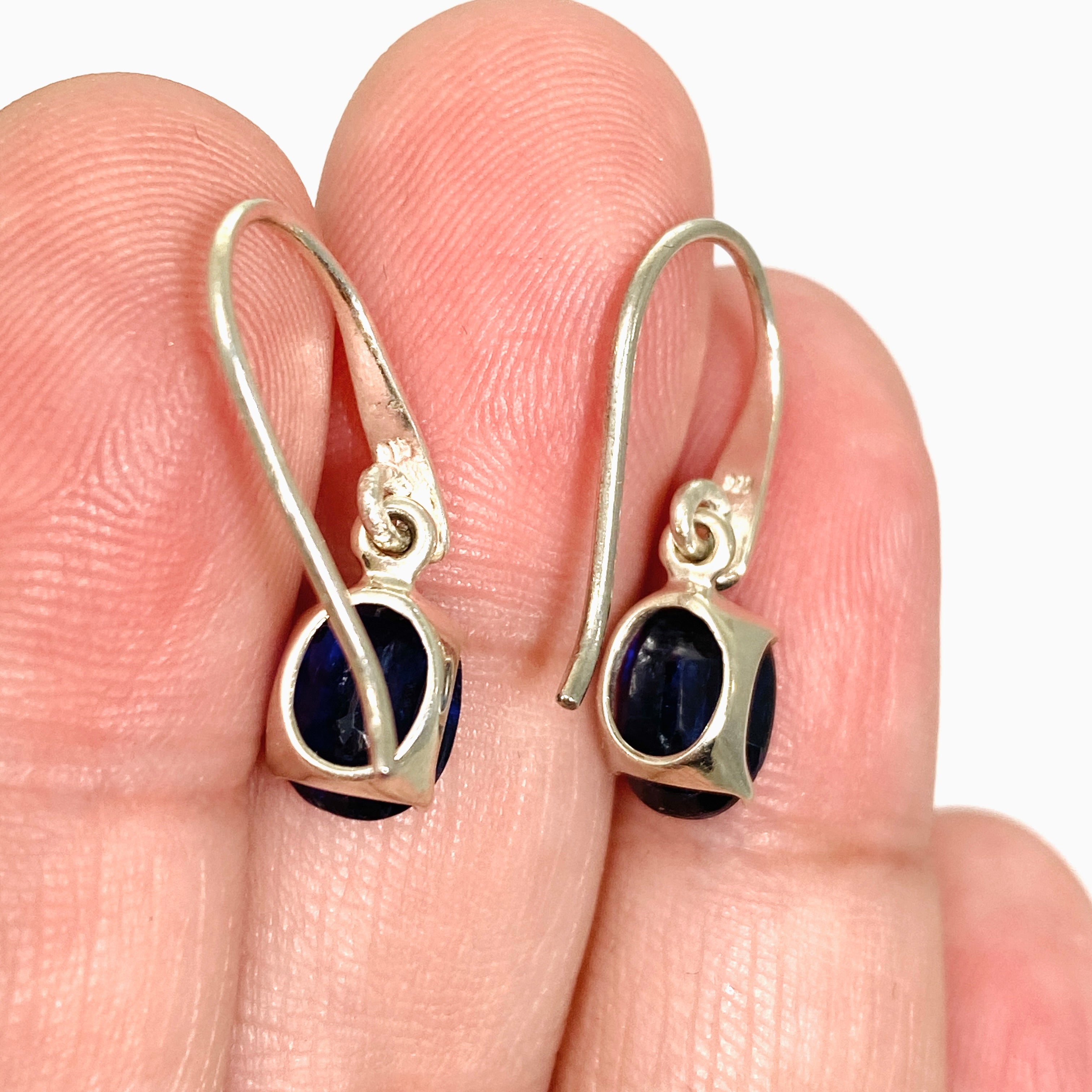 Natural Kyanite Oval Faceted Earrings from Nepal | Handmade Gemstone Jewelry for Women | Perfect for Parties, Weddings & Special Occasions