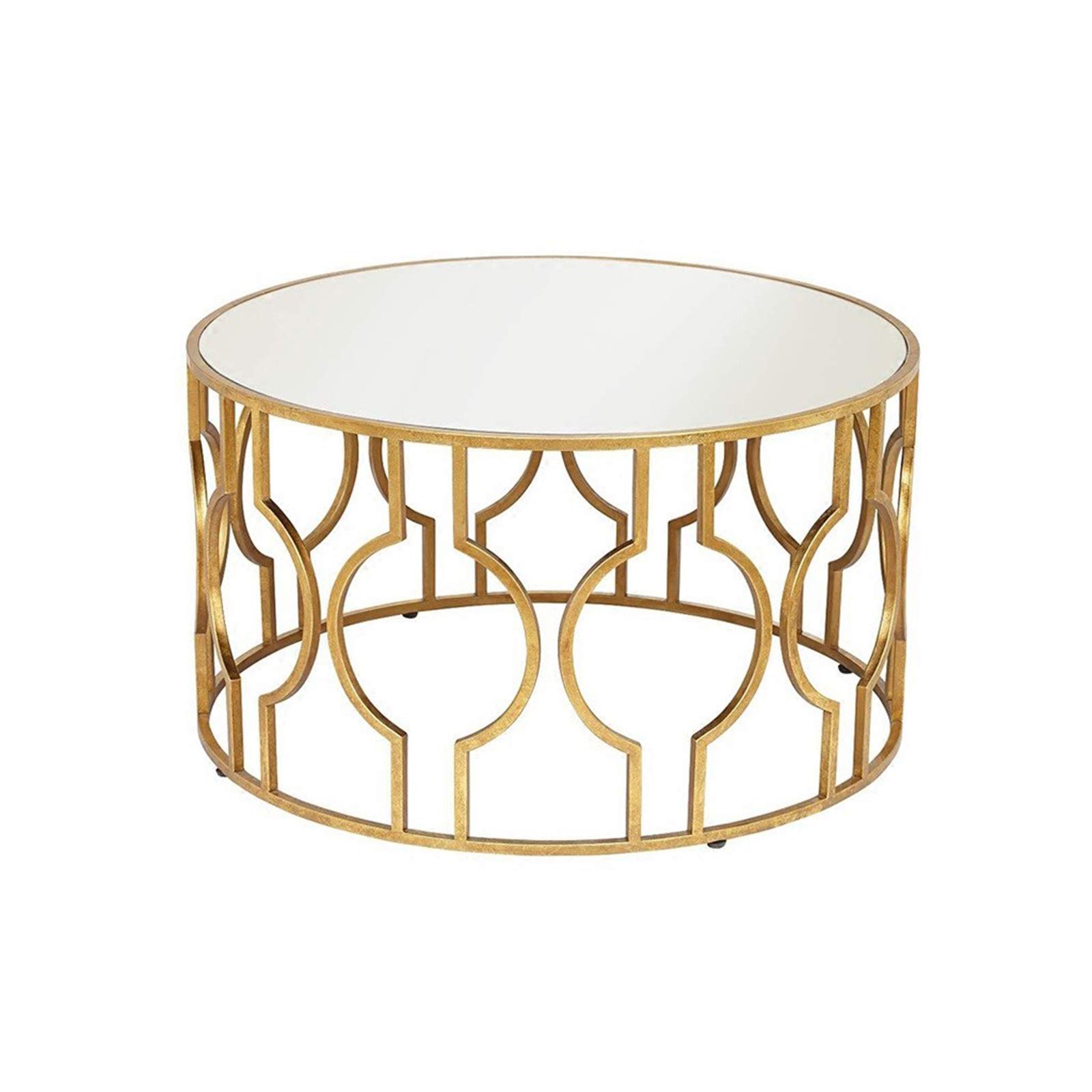 Modern Iron Art Tempered Glass End Table - Gold 56x56x50cm, Stylish Sofa & Coffee Table for Living Room, Studio, and Home Office Decor