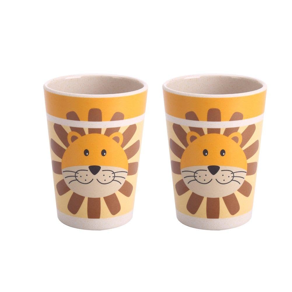 Eco-Friendly Bamboo Fiber Cartoon Lion Design Cup - Perfect for Water, Milk, Juice, Coffee & Hot/Cold Drinks - Ideal for Kids, Office, Travel & Outdoor Activities
