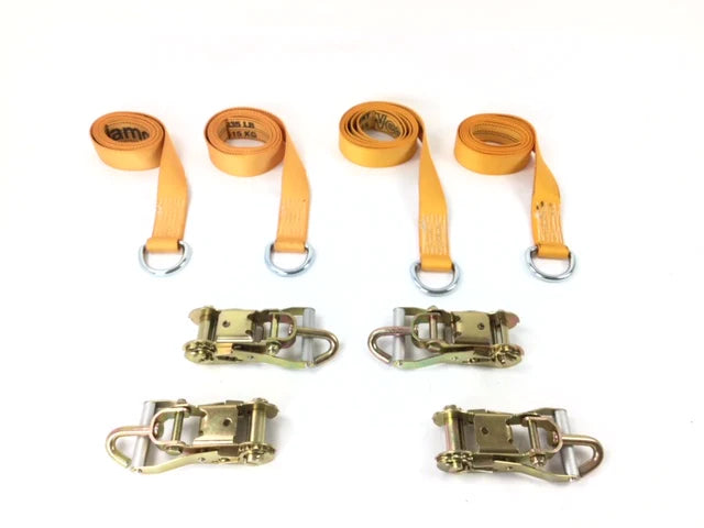 2-Pack 8' Diamond Weave Lasso Wheel Lift Straps with Swivel J-Hook Ratchets - Heavy Duty Towing & Recovery Straps for Trucks, ATVs, Trailers - 4,000 lb Capacity (4 Pack)