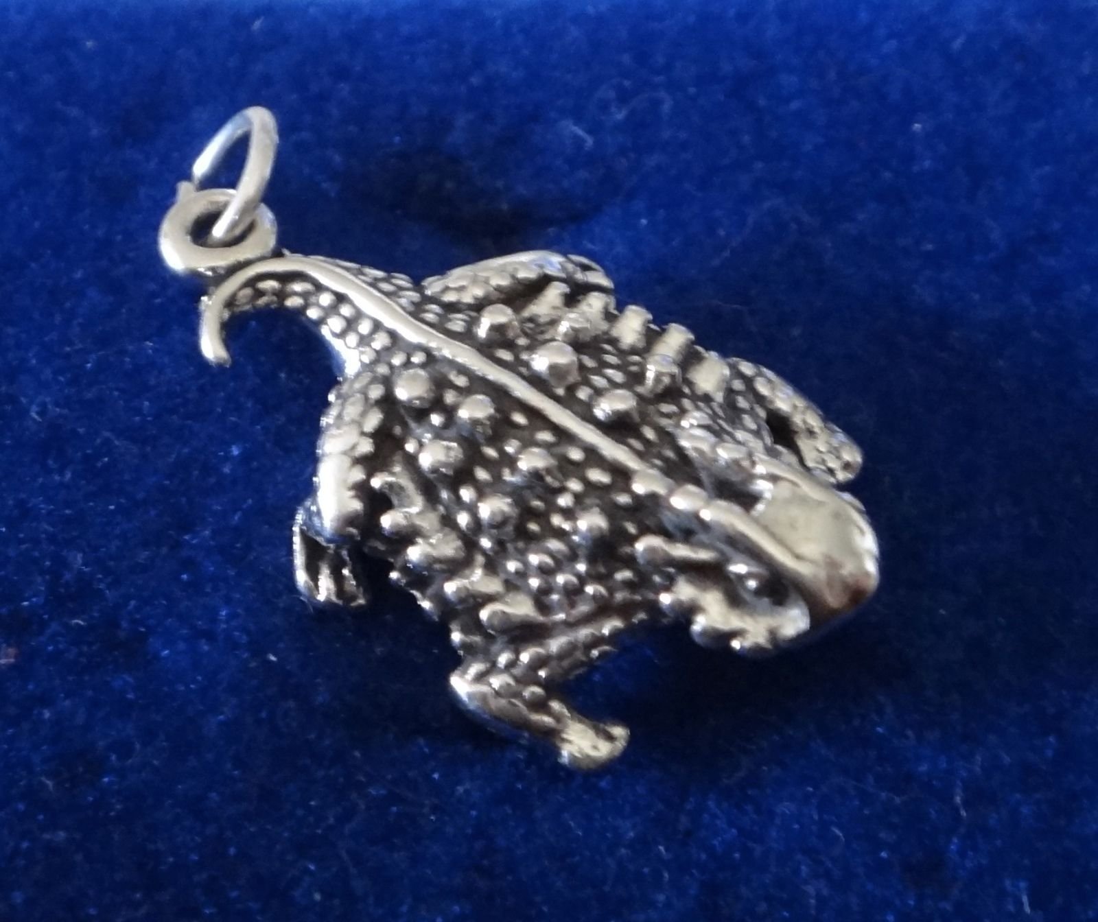 3D Texas Horned Toad Frog Charm - 25x15mm Sterling Silver Pendant for Jewelry Making, DIY Bracelets & Crafting Supplies | Perfect for Western-Themed Accessories & Gifts