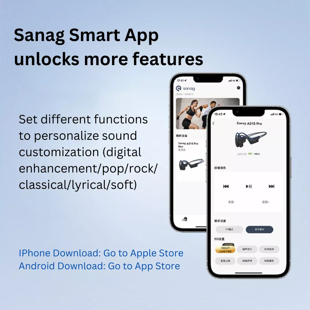 Sanag A31S Pro Open Ear Wireless Bluetooth Sports Headphones - Air Conduction Technology for Running, Cycling & Gym Workouts
