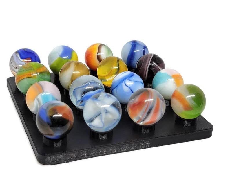 16-Slot Black Marble Display Stand for 5/8