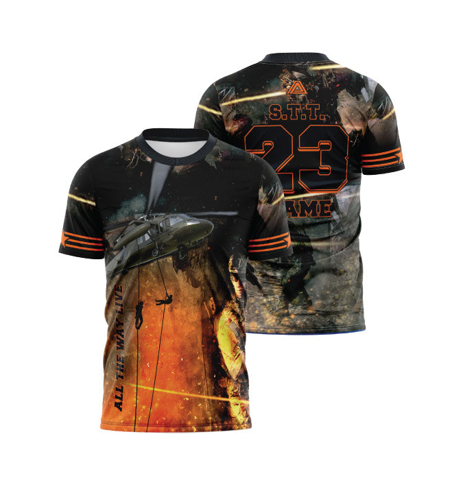 Support the Troops Full Dye Jersey - Patriotic Military Apparel for Men & Women - Perfect for Veterans Day, Memorial Day & Military Events