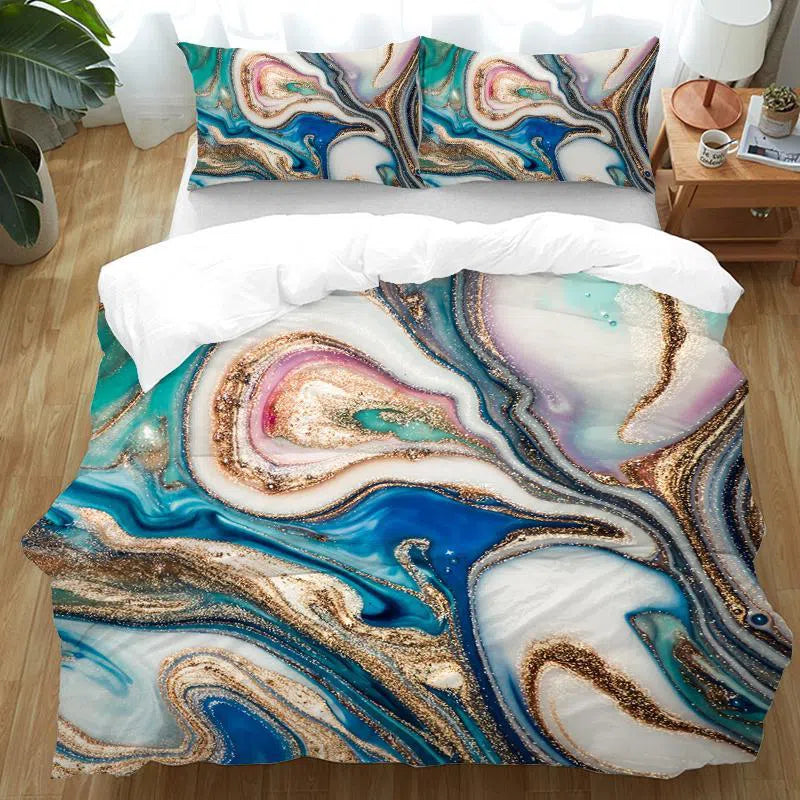 Copacabana Duvet Cover Set - Queen Size 3-Piece Bedding Set with Pillowcases, Soft & Breathable Cotton, Tropical Beach Design - Perfect for Coastal Bedroom Decor, Guest Room, Vacation Home, or Beach House Retreat