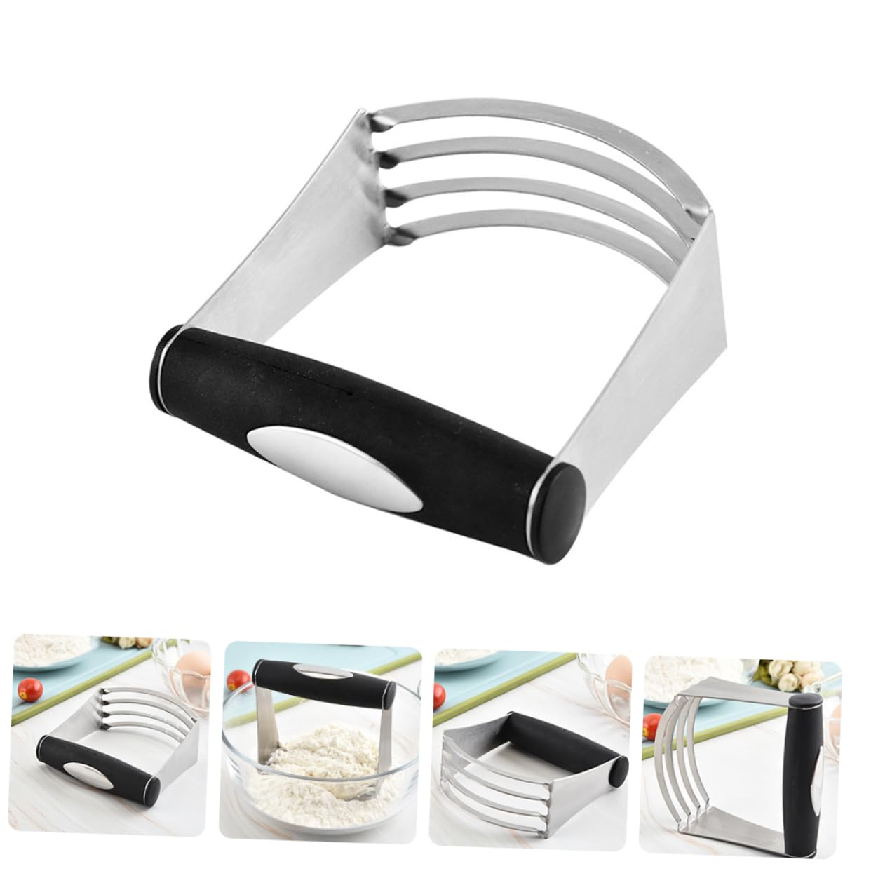 Stainless Steel Pastry Dough Blender - Handheld Baking Tool for Mixing Flour & Dough