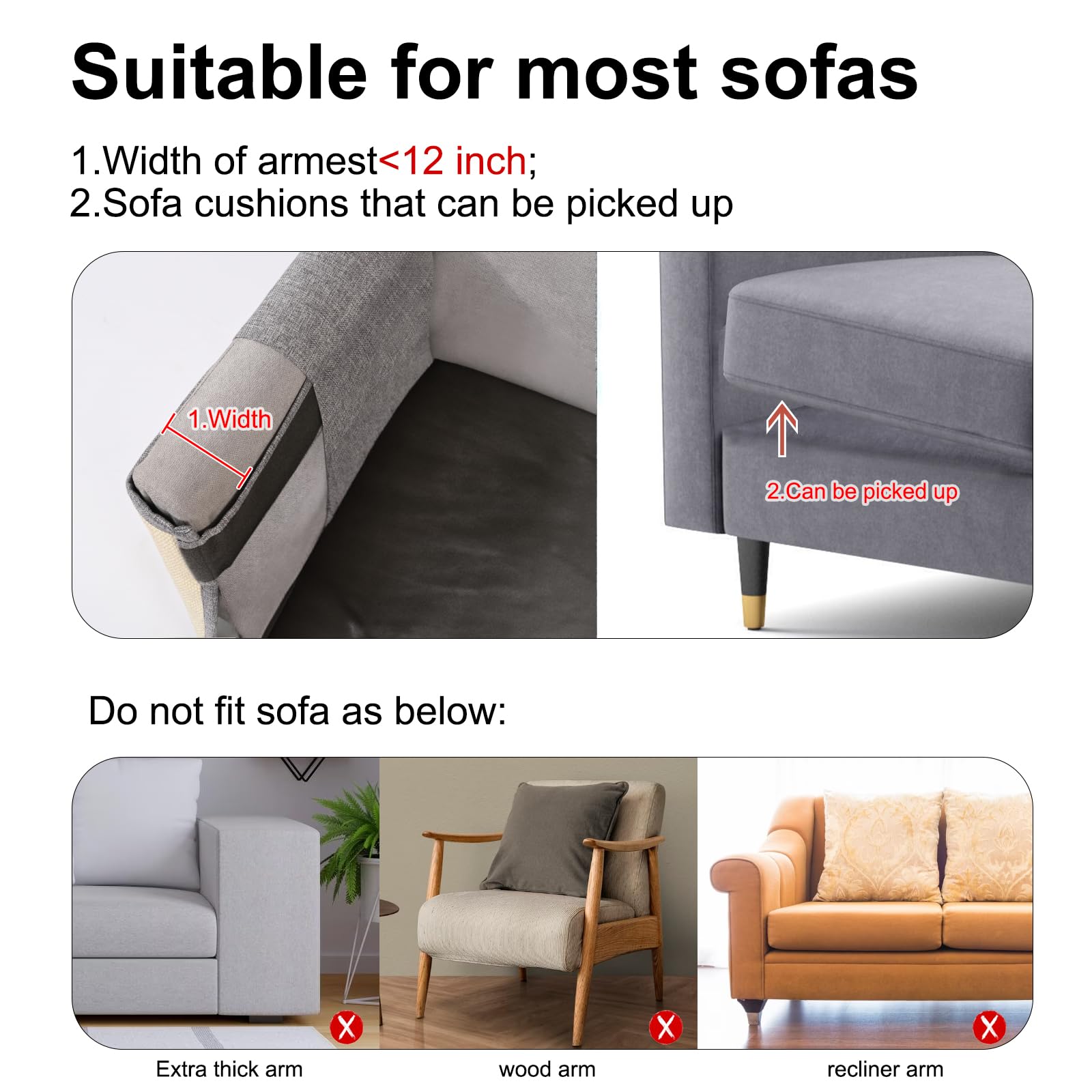 Natural Sisal Cat Scratch Furniture Protector - Sofa, Couch & Chair Protector for Indoor Cats | Prevent Scratches & Damage to Home Furniture | Perfect for Living Room, Bedroom & Home Office