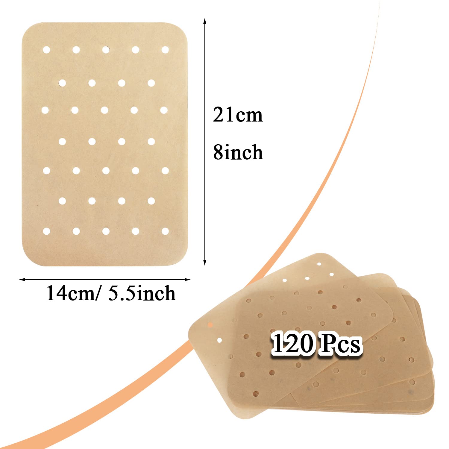 120 Pcs Nonstick Perforated Air Fryer Paper Liners - Compatible with Ninja Foodi Dual Air Fryer, DZ201 & DZ401 - Perfect for Healthy Cooking, Crispy Snacks & Easy Cleanup
