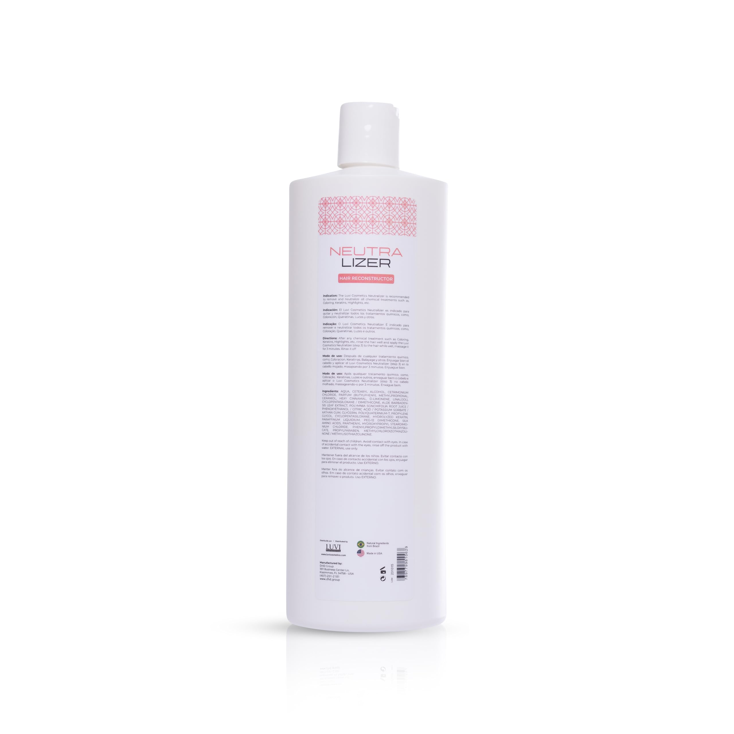 LUVI COSMETICS Neutralizer Hair Reconstructor - Intensive Capillary Care & Deep Hydration Treatment | Salon-Quality 33.81 fl oz (1000ml) for Color-Treated & Chemically Processed Hair | Perfect for Highlight Neutralization & Post-Dye Hair Repair at Home