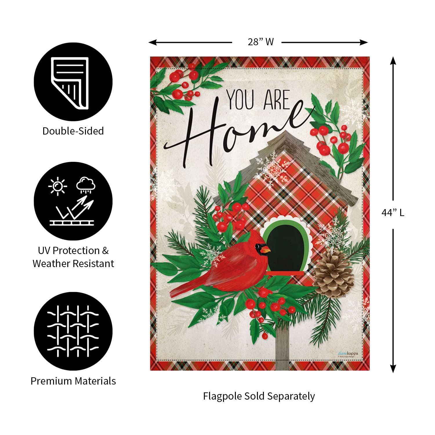 Evergreen Tartan Birdhouse with Suede Flag - Decorative Garden Birdhouse for Outdoor & Patio Decor - Perfect for Backyard, Garden, and Bird Watching Enthusiasts
