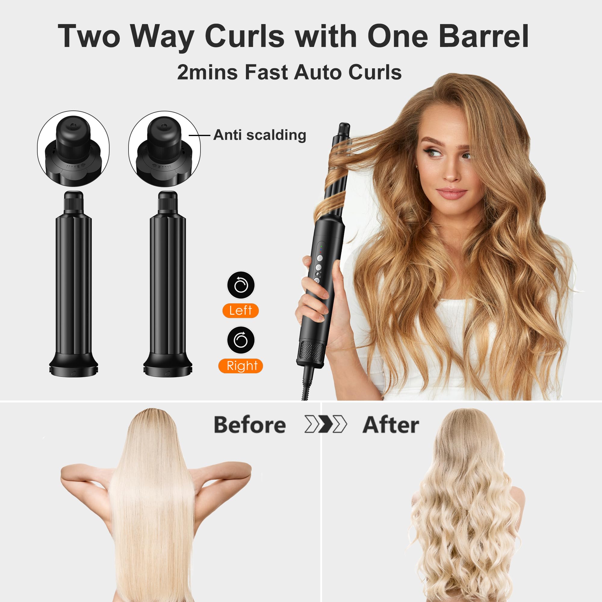 Professional 7-in-1 Hair Dryer Brush with 140,000 RPM High-Speed Negative Ionic Technology - Blow Dryer, Curling Iron & Volumizer for Fast Drying, Straightening & Styling (Black) | Perfect for Home Salon, Travel & Daily Hair Care
