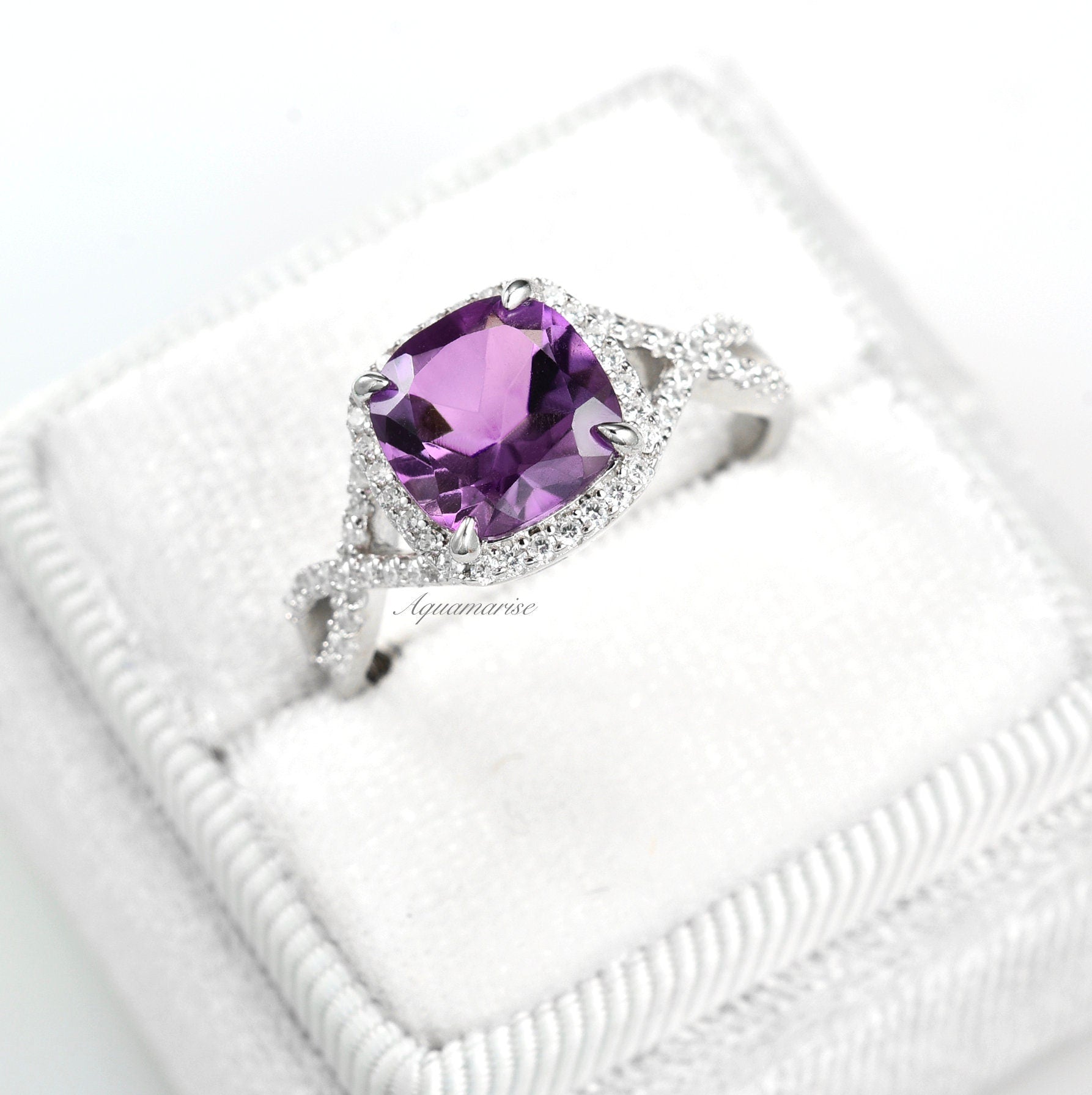 Flair Amethyst Ring - Sterling Silver Jewelry for Women | Elegant Purple Gemstone Ring for Everyday Wear & Special Occasions