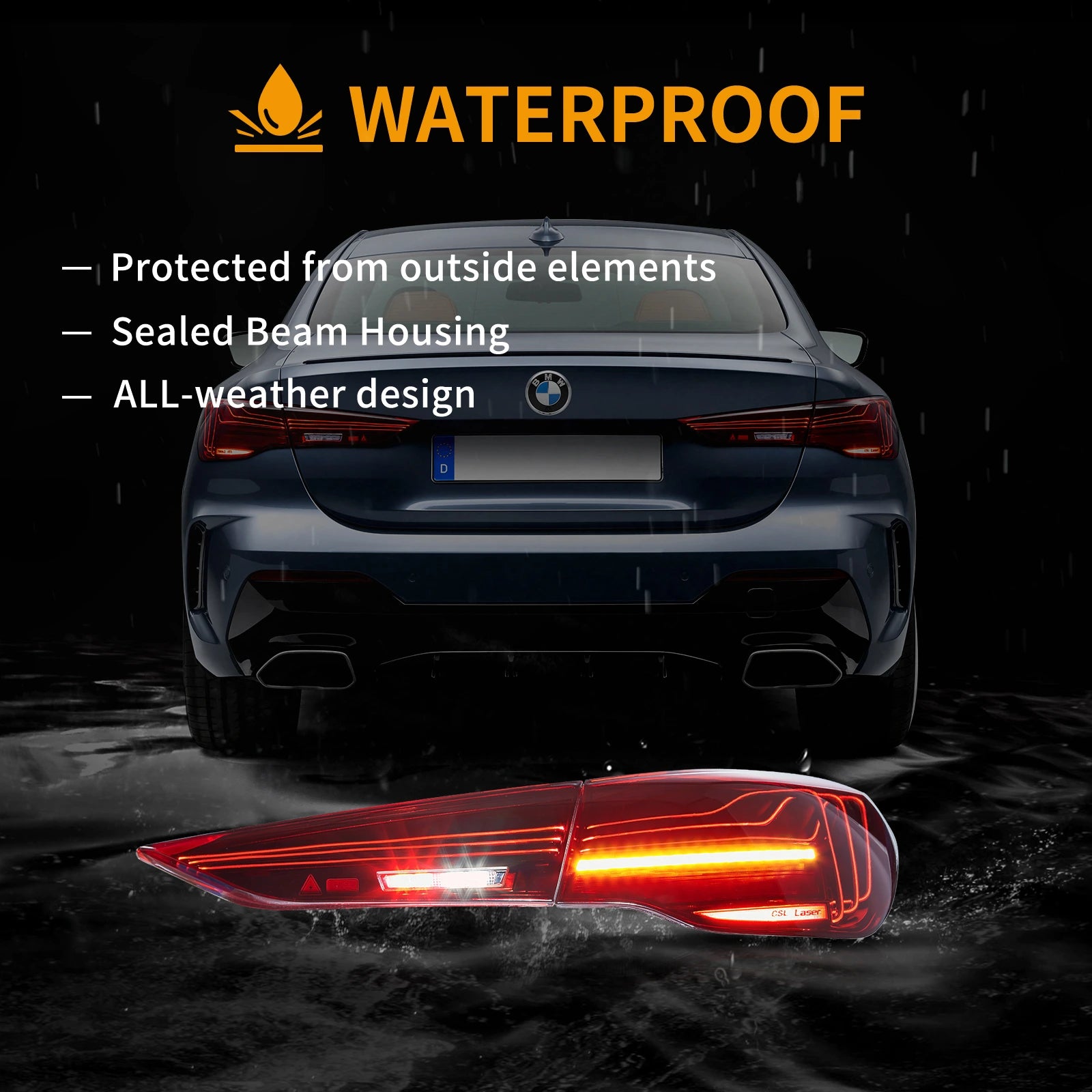 LED Laser Tail Lights Assembly for 2020+ BMW 4 Series G22 G23 G26 G82 G83 - High-Performance Aftermarket Replacement - Enhance Night Visibility & Style for Coupe Convertible Gran Coupe M4 Models