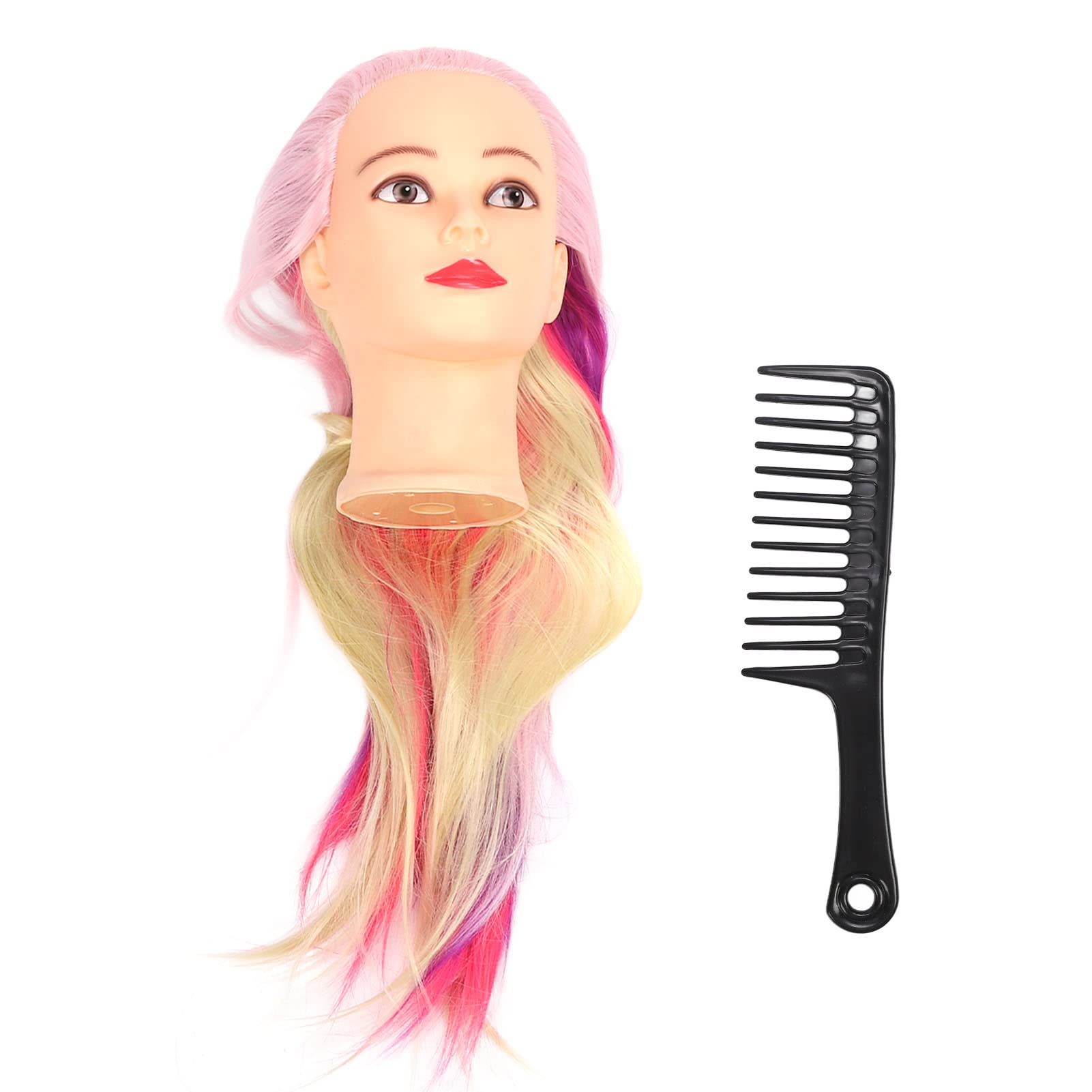 Professional Mannequin Head for Hairstyling Practice - Durable Pyrofilament Fiber Training Head with Detachable Comb | Perfect for Beauty Salon, Cosmetology School & Home Hairdressing Training