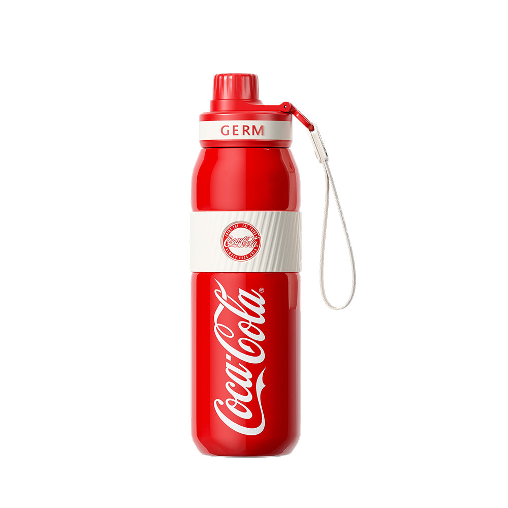 GERM x Coca Cola Stainless Steel Vacuum Insulated Water Bottle 580ml (19.6oz) - Classic Red - Leakproof Thermos for Sports, Gym, Hiking & Outdoor Activities