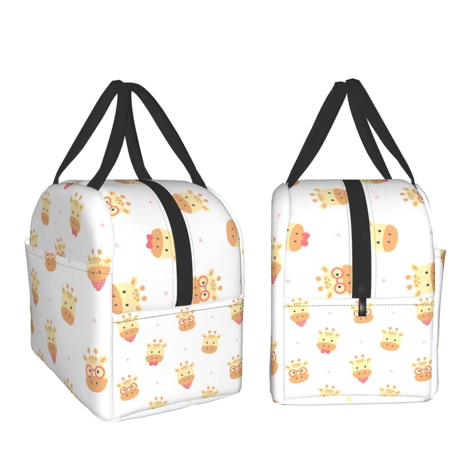 Insulated Giraffe Lunch Box for Adults - Reusable Thermal Lunch Bag for Office, School, Camping, Hiking & Travel - Leakproof Cooler Tote for Picnics, Beach Outings & Daily Commute