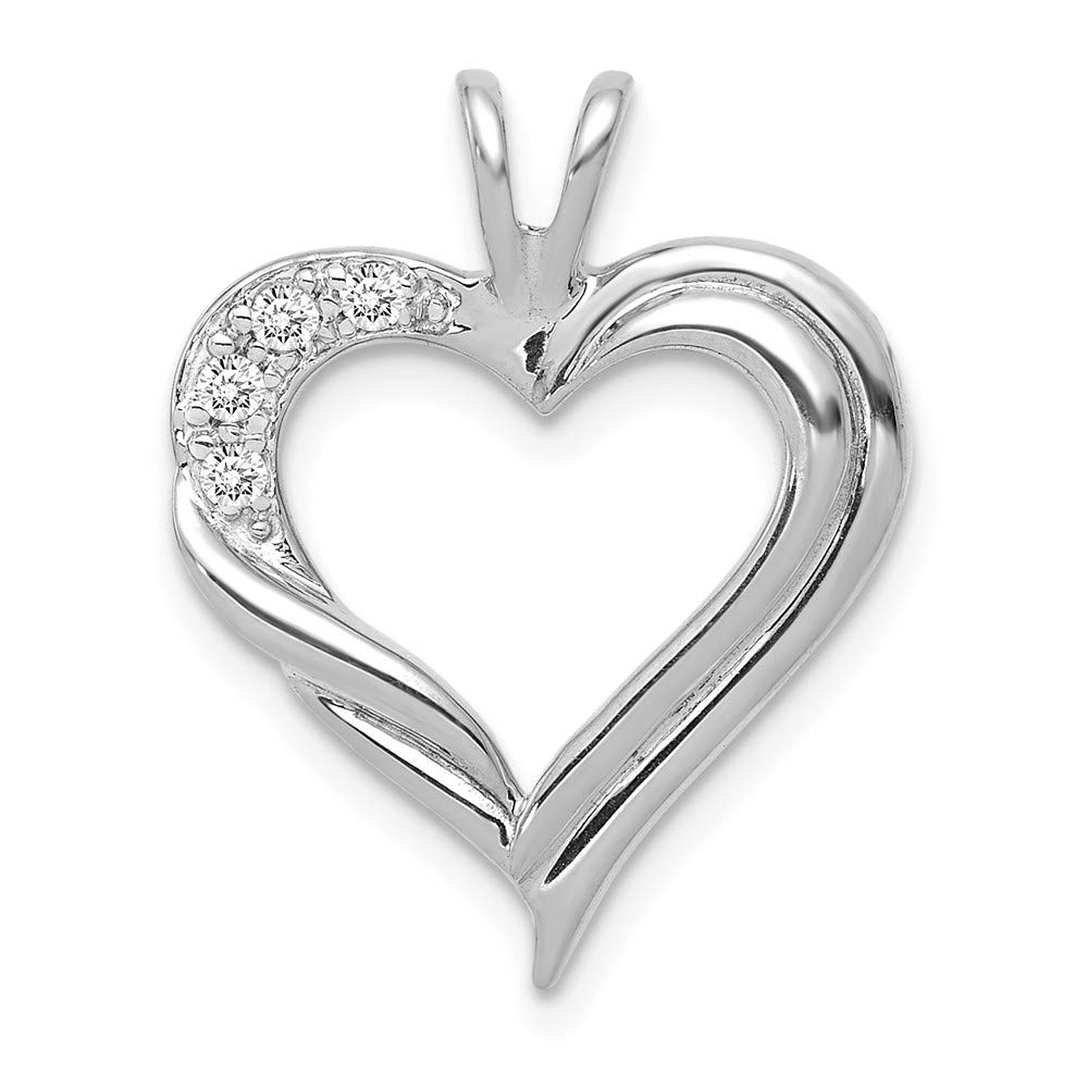 14K White Gold Diamond Heart Pendant Necklace for Women - Aa Quality Fancy Jewelry Gift for Valentine's Day, Anniversary & Special Occasions