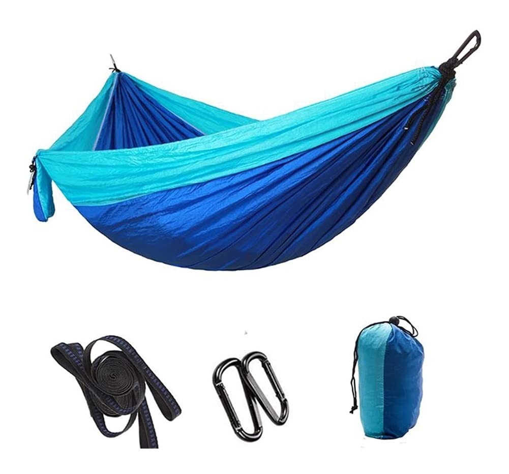 SYZHIWUJIA Ultralight Portable Camping Hammock - 300X200cm Extra Large Outdoor Swing for Backpacking, Travel & Relaxation (Blue) - Perfect for Beach, Garden, Patio & Backyard Lounging