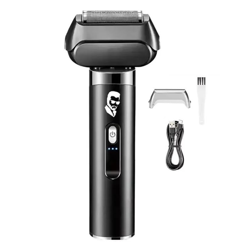 Men's Electric Razor - Rechargeable Cordless Shaver with Washable & Removable Blades for Smooth Shaving - Perfect for Travel, Home & Gym Use